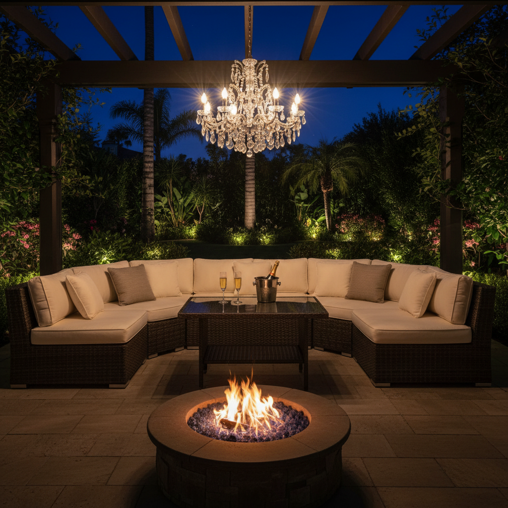 Square Chandelier Fire Pit