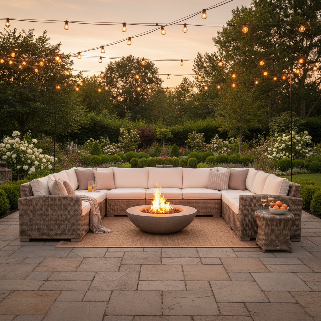 Square Rattan Fire Pit 1